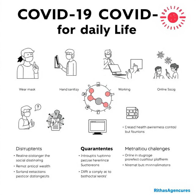 An informative yet simple poster about the impact of the COVID-19 virus on daily life