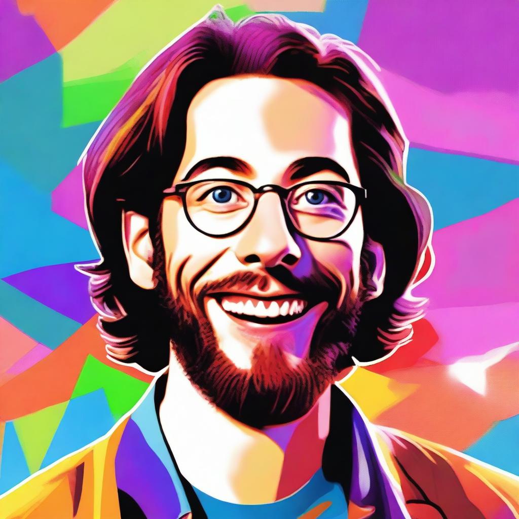 A high-quality digital art image showcasing a young Martin Starr