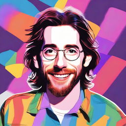 A high-quality digital art image showcasing a young Martin Starr