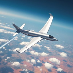 A sleek, modern airplane soaring through a clear blue sky, en route to Kuwait
