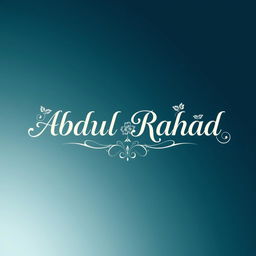 A beautifully designed page featuring the name 'Abdul Rahad' in elegant, stylish typography