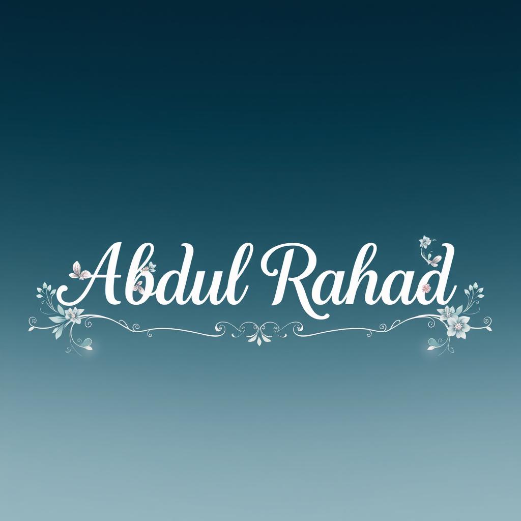 A beautifully designed page featuring the name 'Abdul Rahad' in elegant, stylish typography
