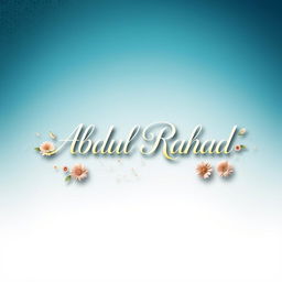 A beautifully designed page featuring the name 'Abdul Rahad' in elegant, stylish typography