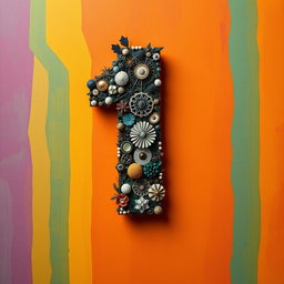 An artistic interpretation of the number one inverted, showcasing creative designs and patterns that depict the numeral in a unique and abstract way