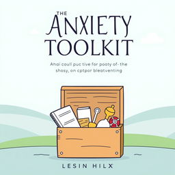 A calming and professional book cover design for 'The Anxiety Toolkit: Practical Strategies for Everyday Life'