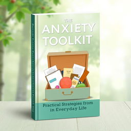 A realistic and calming book cover design for 'The Anxiety Toolkit: Practical Strategies for Everyday Life'