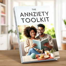 A realistic and inviting book cover design for 'The Anxiety Toolkit: Practical Strategies for Everyday Life'