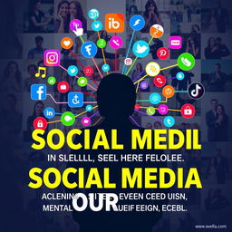 A visually striking poster showcasing the theme of social media influencing our lives