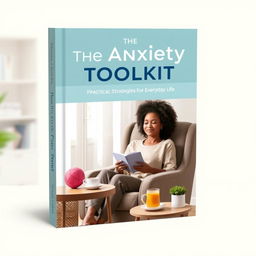 A realistic book cover design for 'The Anxiety Toolkit: Practical Strategies for Everyday Life'