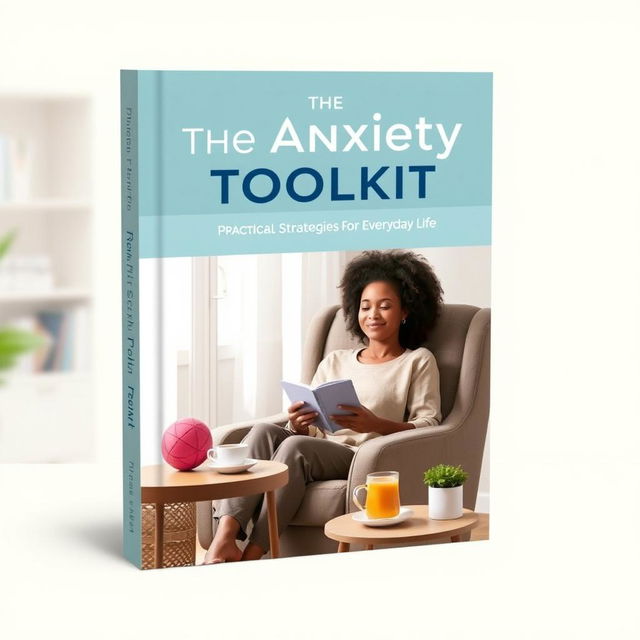 A realistic book cover design for 'The Anxiety Toolkit: Practical Strategies for Everyday Life'