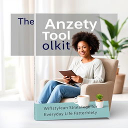 A realistic book cover design for 'The Anxiety Toolkit: Practical Strategies for Everyday Life'