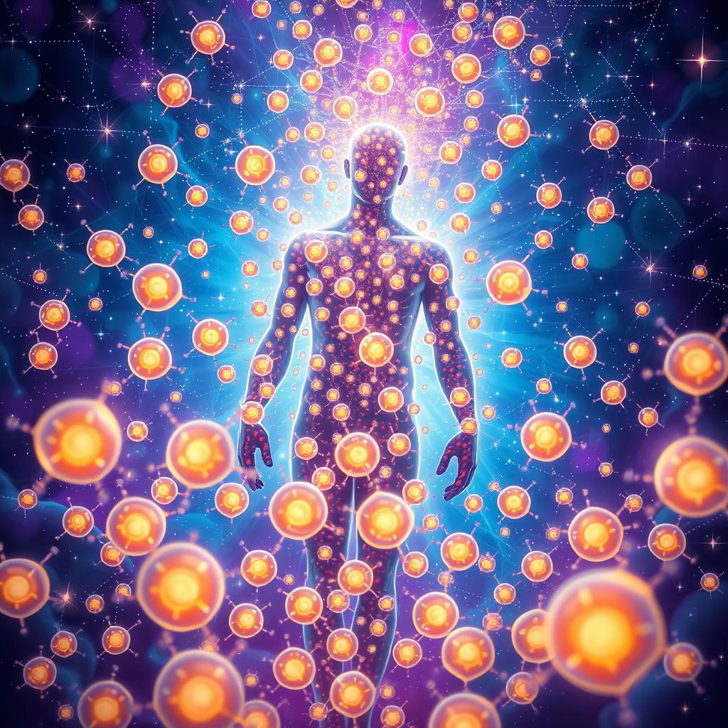 The Dance of Life: Glowing Human Cells in Regeneration