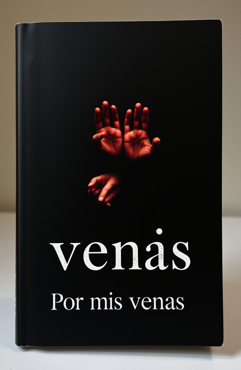 A book cover titled "Por mis venas" that visually conveys the pain and turmoil of drug addiction