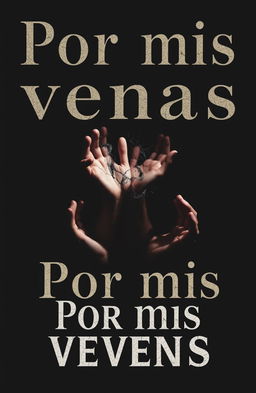 A book cover titled "Por mis venas" that visually conveys the pain and turmoil of drug addiction