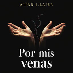 A book cover titled "Por mis venas" that powerfully captures the pain and suffering caused by drug addiction