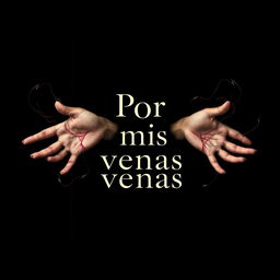A book cover titled "Por mis venas" that powerfully captures the pain and suffering caused by drug addiction