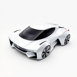 A futuristic spaceship designed to resemble a sleek Nissan car, featuring smooth lines and modern aesthetics