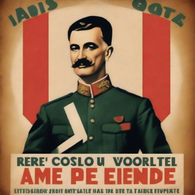 A digital art image capturing the essence of a 1915 Italian propaganda poster