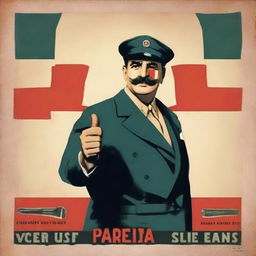 A digital art image capturing the essence of a 1915 Italian propaganda poster