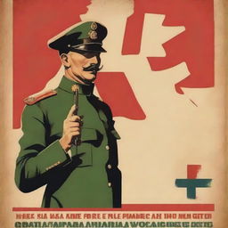 A digital art image capturing the essence of a 1915 Italian propaganda poster