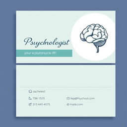 A professional business card design for a psychologist
