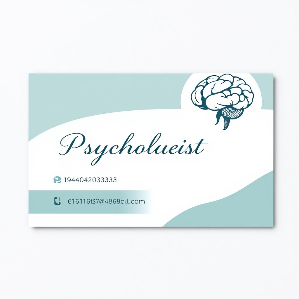 A professional business card design for a psychologist