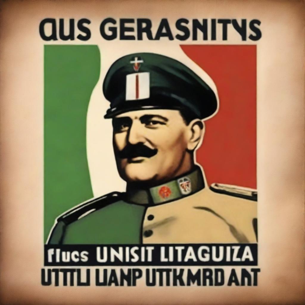 A high-quality digital art image that embodies a 1915 Italian propaganda poster opposing Germany