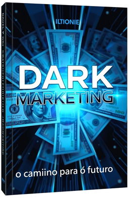 A futuristic book cover featuring vibrant and detailed 100-dollar bills, artistically arranged in the background