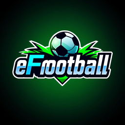 A modern and sleek logo design for an eFootball game, featuring the words 'eFootball' in bold, dynamic lettering