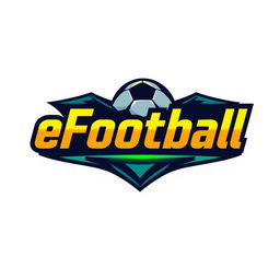 A modern and sleek logo design for an eFootball game, featuring the words 'eFootball' in bold, dynamic lettering