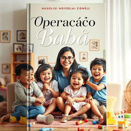 A captivating book cover design for a novel titled 'Operação Babá'