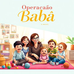 A captivating book cover design for a novel titled 'Operação Babá'