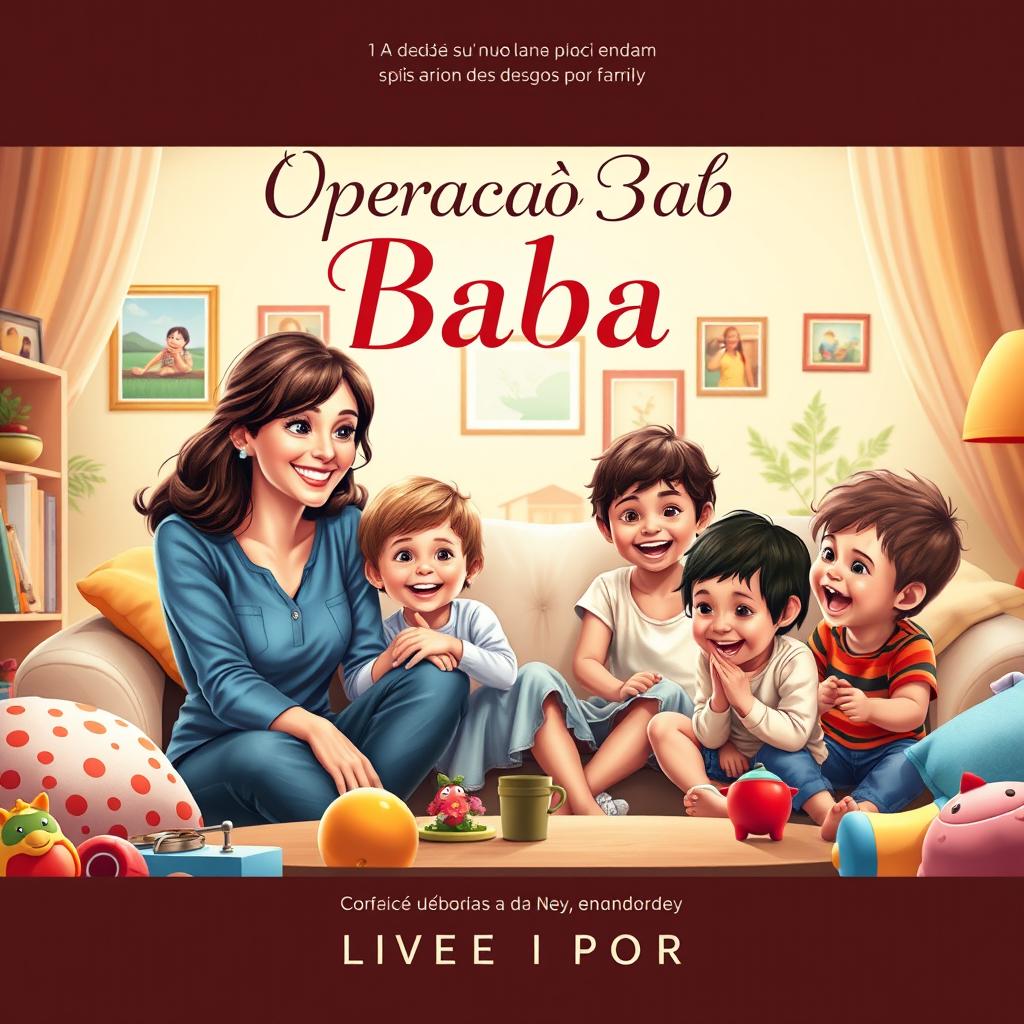 A captivating book cover design for a novel titled 'Operação Babá'