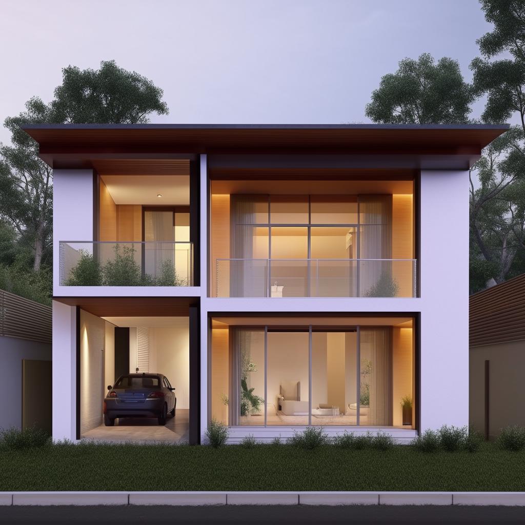 Render a two-story residential building on a 35x40 plot. Ground floor features parking, two large rooms, a small room, and a bathroom. The first floor includes three ensuite bedrooms, a living area, a kitchen, and a communal bathroom.