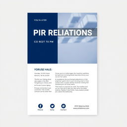 A sleek and modern PR (Public Relations) announcement