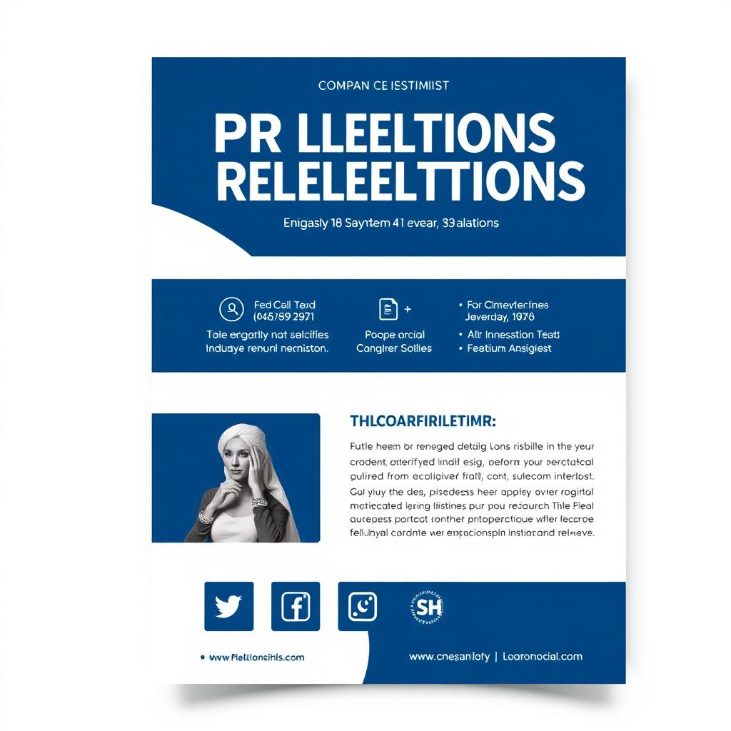 A sleek and modern PR (Public Relations) announcement
