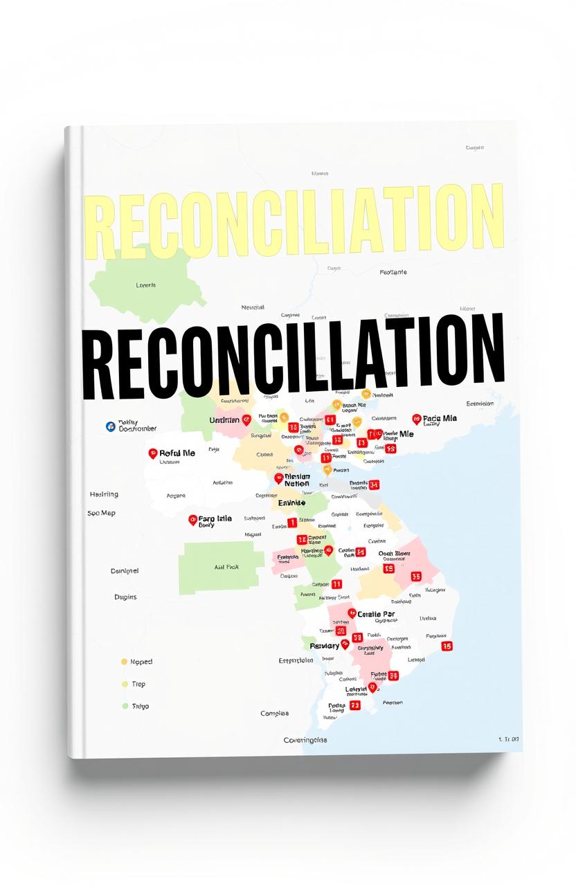 A book cover design featuring the title 'Reconciliation' prominently displayed in bold, modern typography