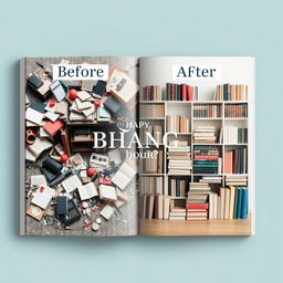 A captivating book cover design showcasing a split image labeled 'Before' on the left and 'After' on the right