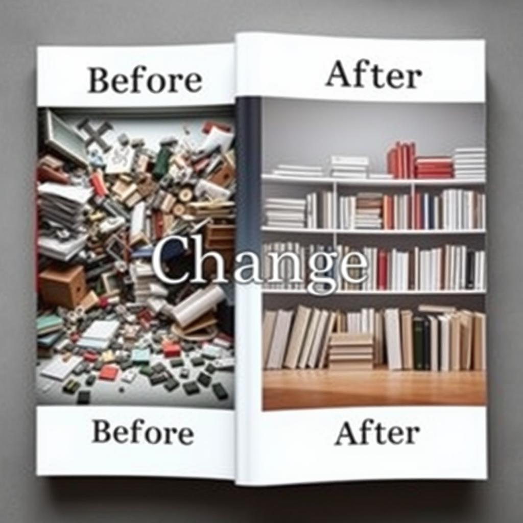A captivating book cover design showcasing a split image labeled 'Before' on the left and 'After' on the right