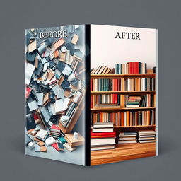 A captivating book cover design showcasing a split image labeled 'Before' on the left and 'After' on the right