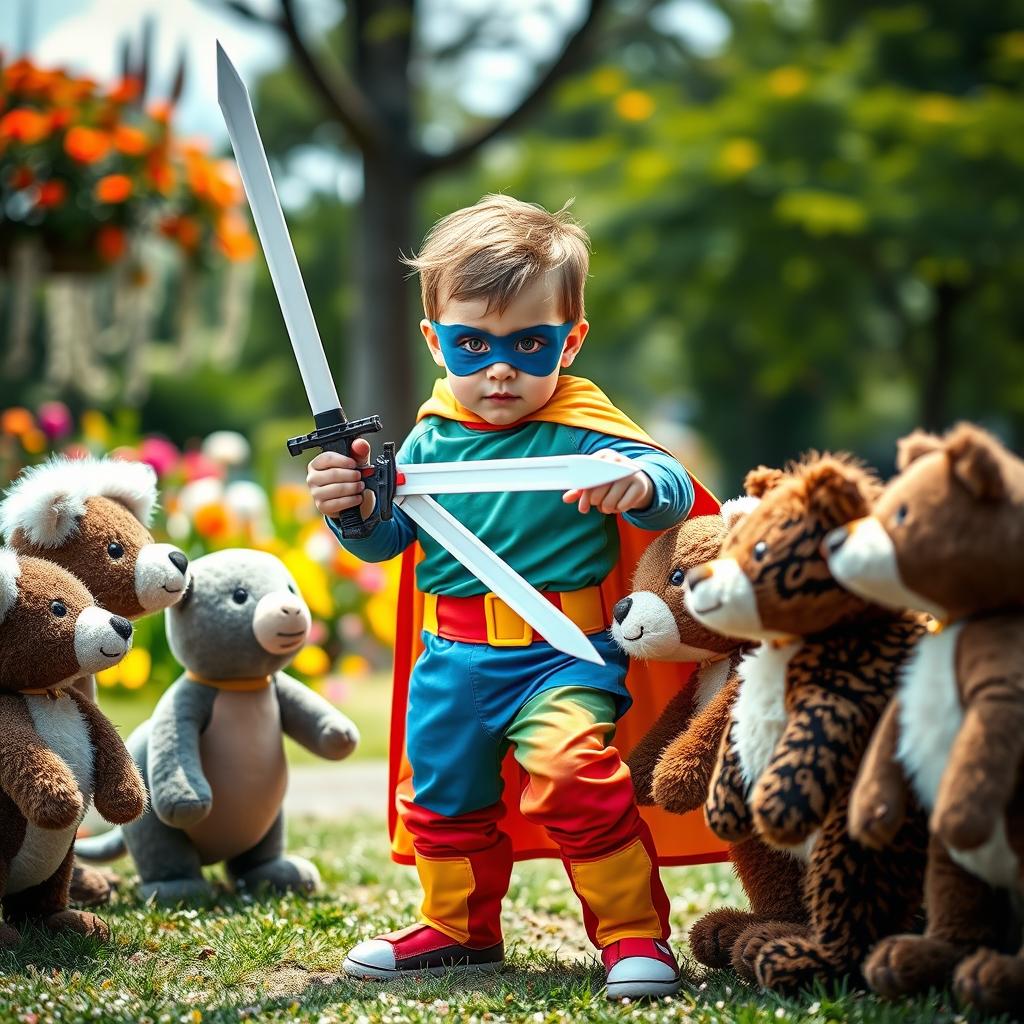 Little Hero: A Brave Child with a Toy Sword