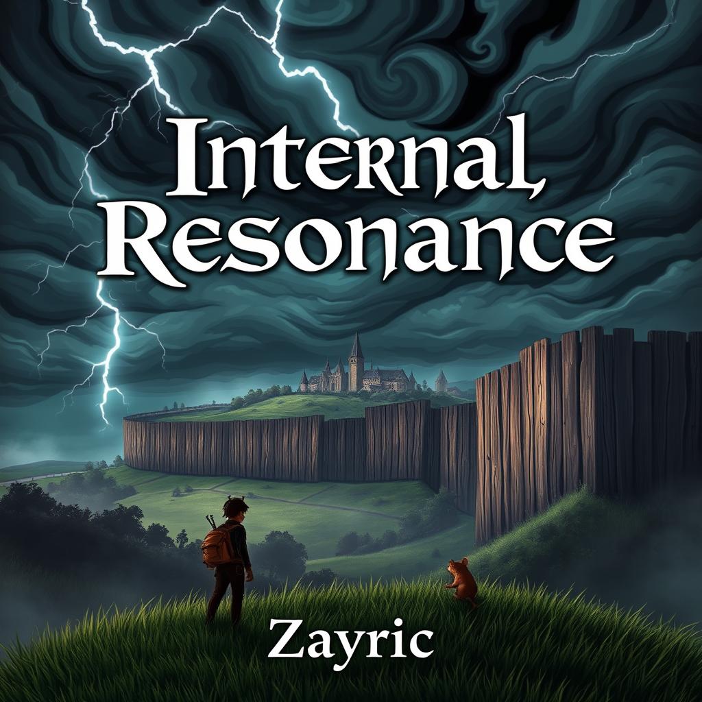 A fantasy-themed book cover titled 'Internal Resonance' with bold lettering that has a magical feel, nearly reminiscent of ancient runes