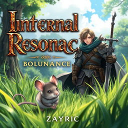 A stunning book cover for 'Internal Resonance' by Zayric, featuring rich and epic fantasy themed lettering for the title and author's name