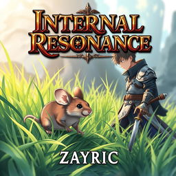 A stunning book cover for 'Internal Resonance' by Zayric, featuring rich and epic fantasy themed lettering for the title and author's name