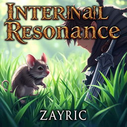 A stunning book cover for 'Internal Resonance' by Zayric, featuring rich and epic fantasy themed lettering for the title and author's name