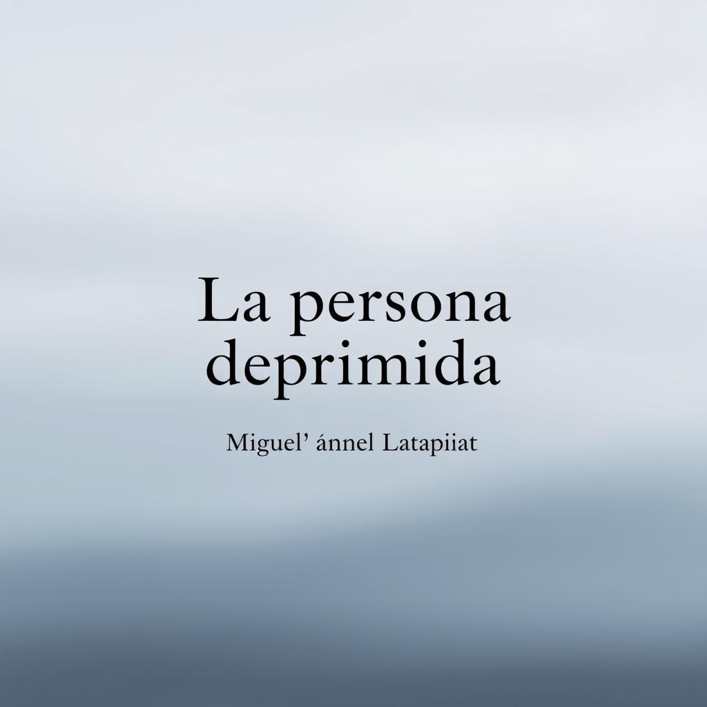 A minimalist design featuring centered text that reads 'La persona deprimida' at the top, with smaller text 'Miguel Ángel Latapiat' situated directly below it