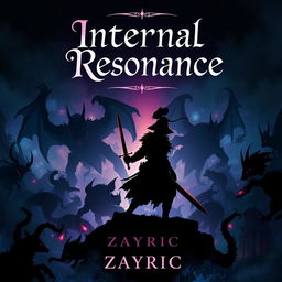 A dark fantasy book cover featuring the silhouette of an adventurer and his mouse ally engaged in an epic battle against monstrous creatures