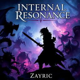 A dark fantasy book cover featuring the silhouette of an adventurer and his mouse ally engaged in an epic battle against monstrous creatures