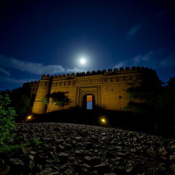 A breathtaking night view of a historic fort in Maharashtra