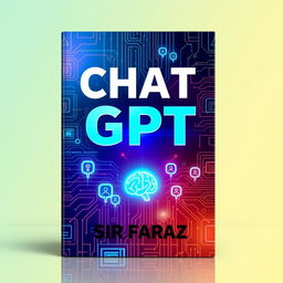 A visually striking book cover design for the title "Chat GPT" by Sir Faraz, set in the year 2025